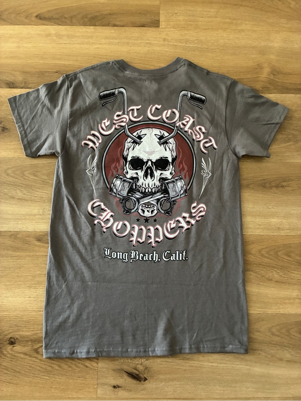 West Coast Choppers Skull Graphic T-Shirt Gray NWOT Biker Motorcycle